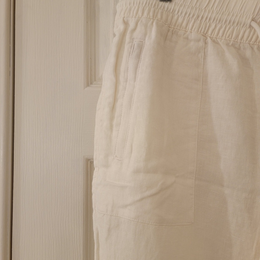 Athleta White Linen Retreat Jogger Pants - Picture 5 of 11